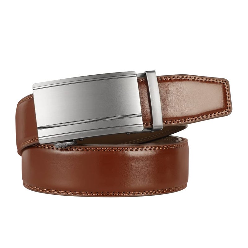 Lavemi Men's Real Leather Ratchet Dress Casual Belt, Cut to Exact Fit,Elegant Gift Box(36-222630 Brown 44") - Image 2